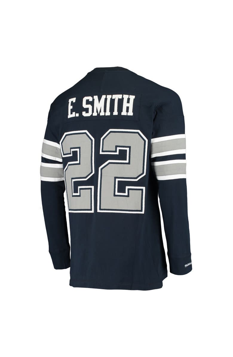 Mitchell & Ness Men's Mitchell & Ness Emmitt Smith Navy Dallas Cowboys Throwback Retired Player Name & Number Long Sleeve Top, Alternate, color, Navy