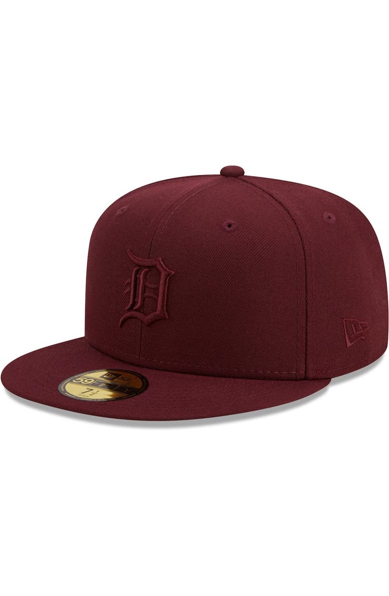 New Era Men's New Era Maroon Detroit Tigers Oxblood Tonal 59FIFTY Fitted Hat, Main, color,