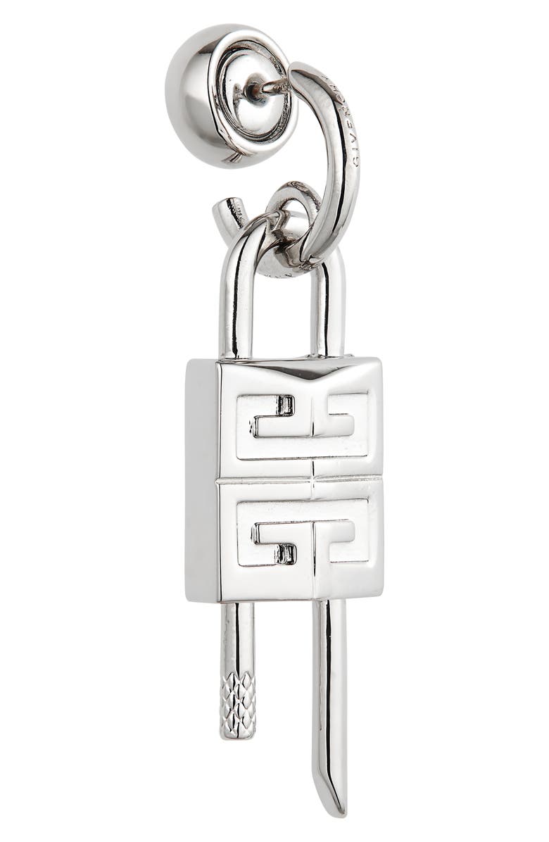 Givenchy Men's Lock Hoop Earring, Alternate, color, 
