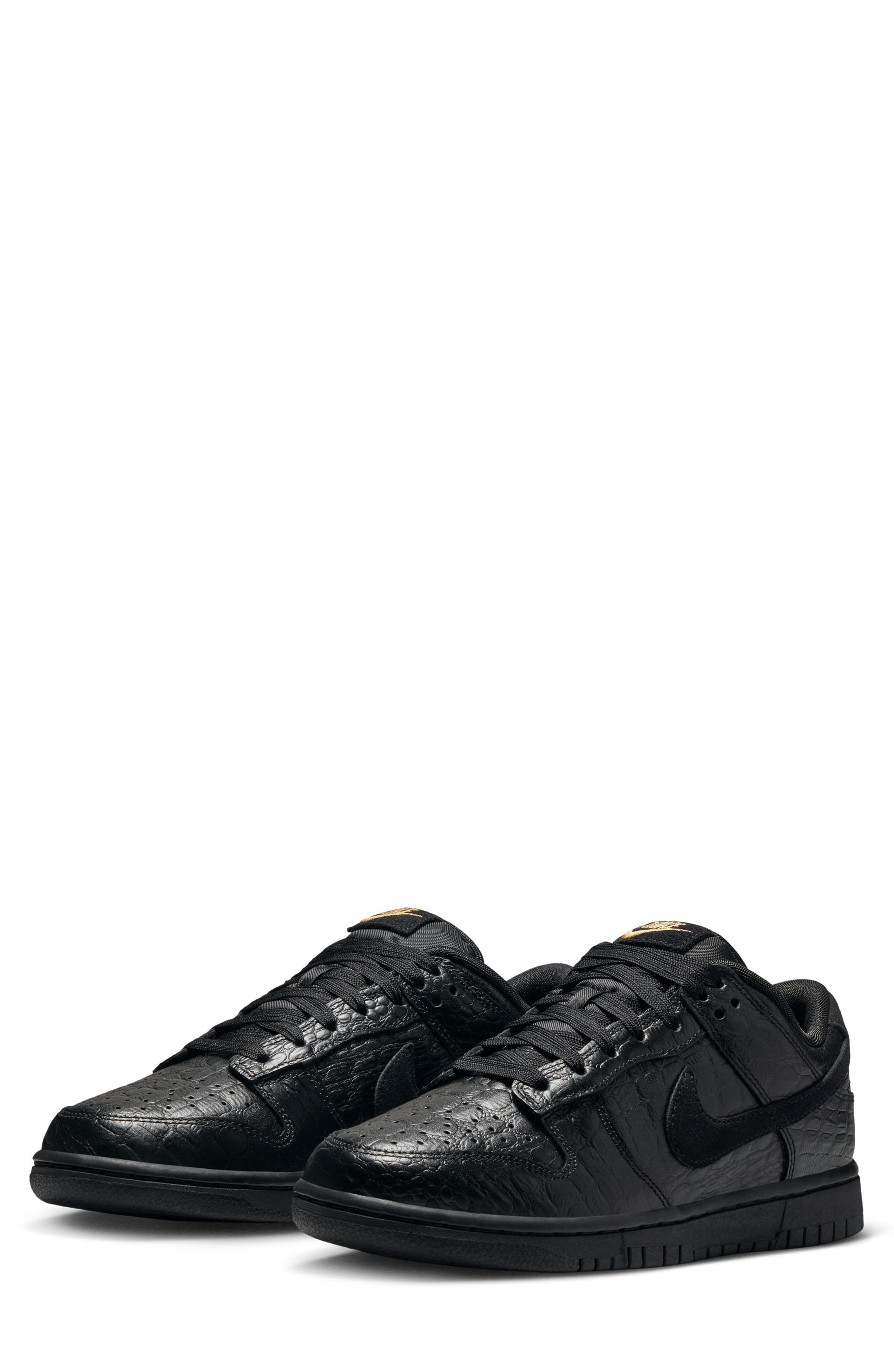 Nike Dunk Low Croc Embossed Basketball Sneaker, Main, color, 
