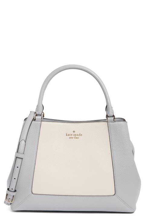 lena colorblock leather satchel bag