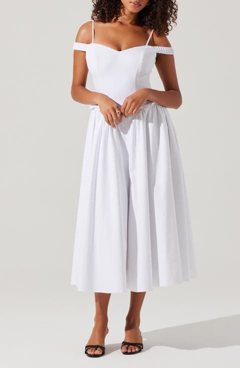 Elvinia Cold Shoulder Midi Dress