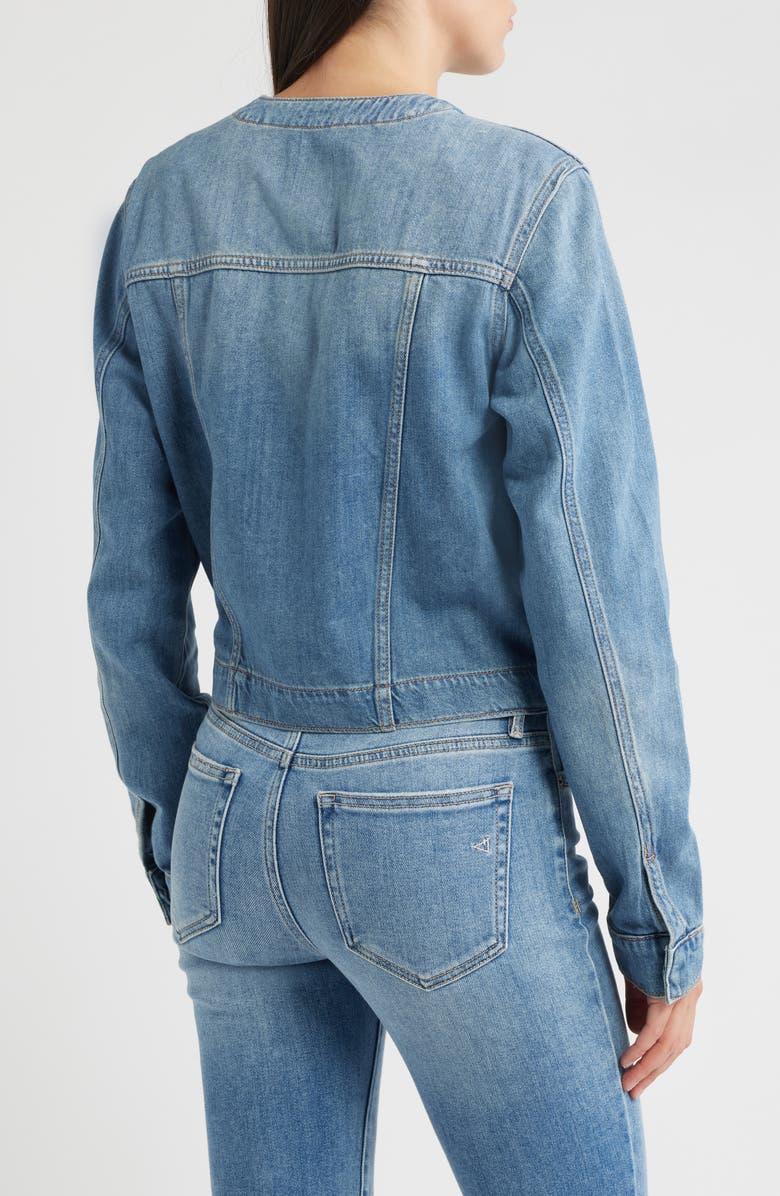 HIDDEN JEANS Collarless Denim Trucker Jacket, Alternate, color, Medium Wash