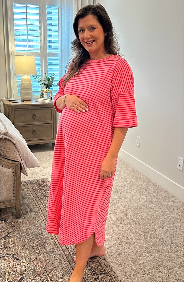 PinkBlush Striped Terry Maxi Dress, Alternate, color, Fuschia