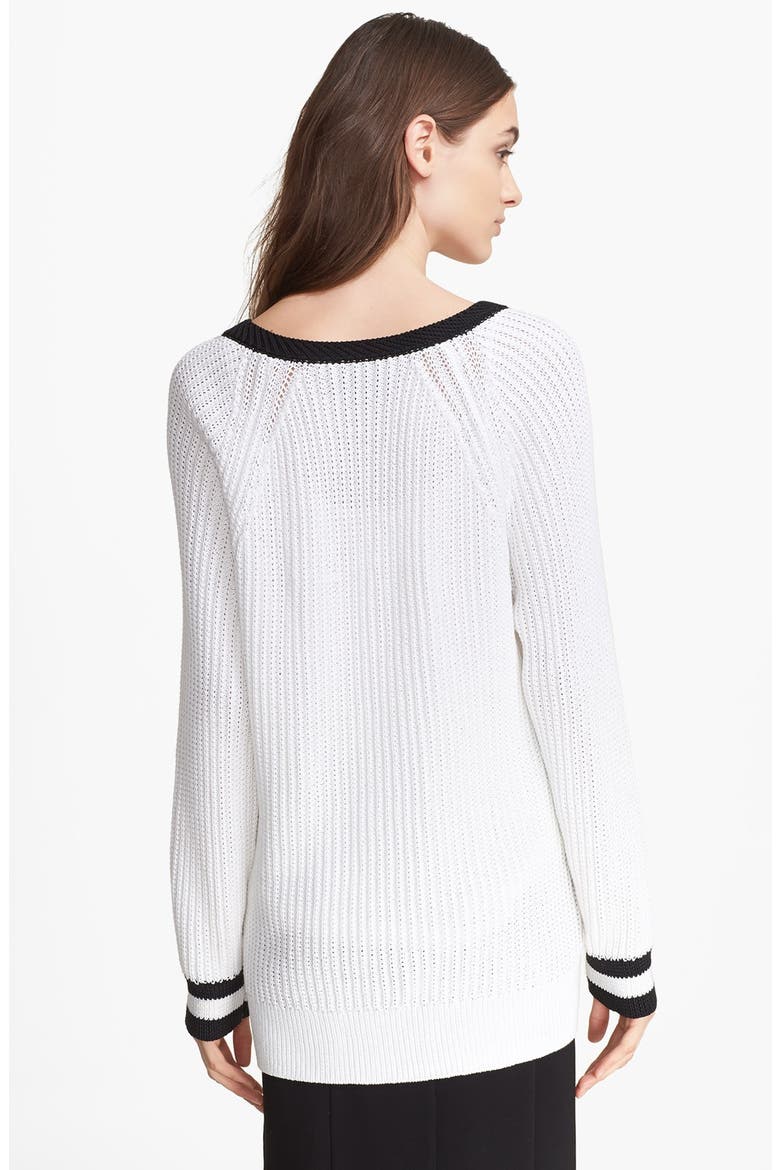 'Talia' V-Neck Sweater, Alternate, color, WHITE