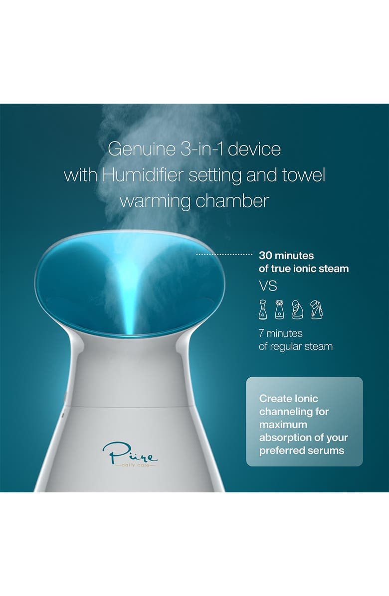 NanoSteamer Large 3-in-1 Ionic Facial Steamer with Bonus 5-Piece Stainless Steel Skin Kit