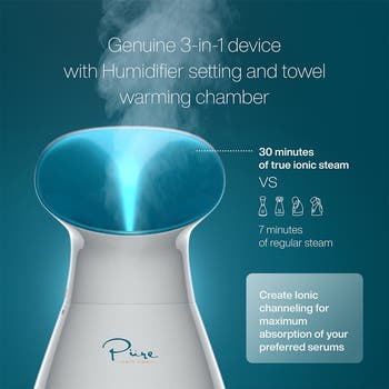 NanoSteamer Large 3-in-1 Ionic Facial Steamer with Bonus 5-Piece Stainless Steel Skin Kit
