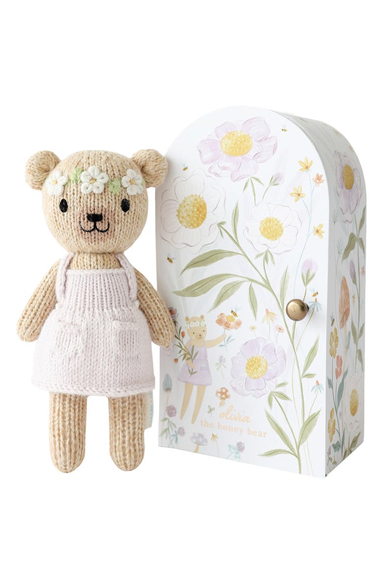 cuddle+kind Tiny Olivia The Honey Bear & Tiny House, Main, color, Brown
