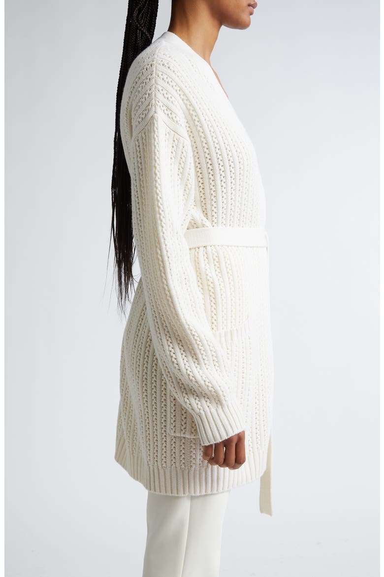 Balzac Open Front Wool & Cashmere Cardigan, Alternate, color, VANILLA