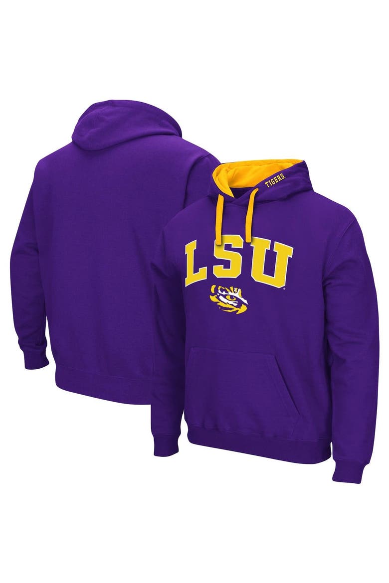 Men's Colosseum Purple LSU Tigers Big & Tall Arch & Logo 2.0 Pullover Hoodie, Main, color, Purple