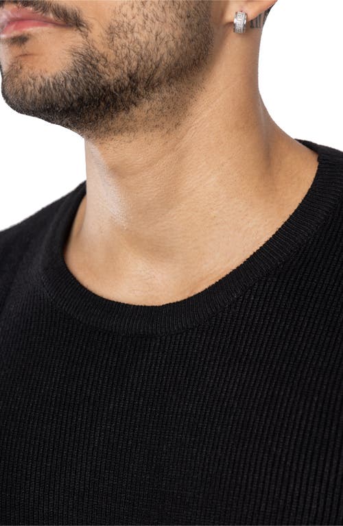 Spring + Mercer Ribbed Crewneck Sweater In Black