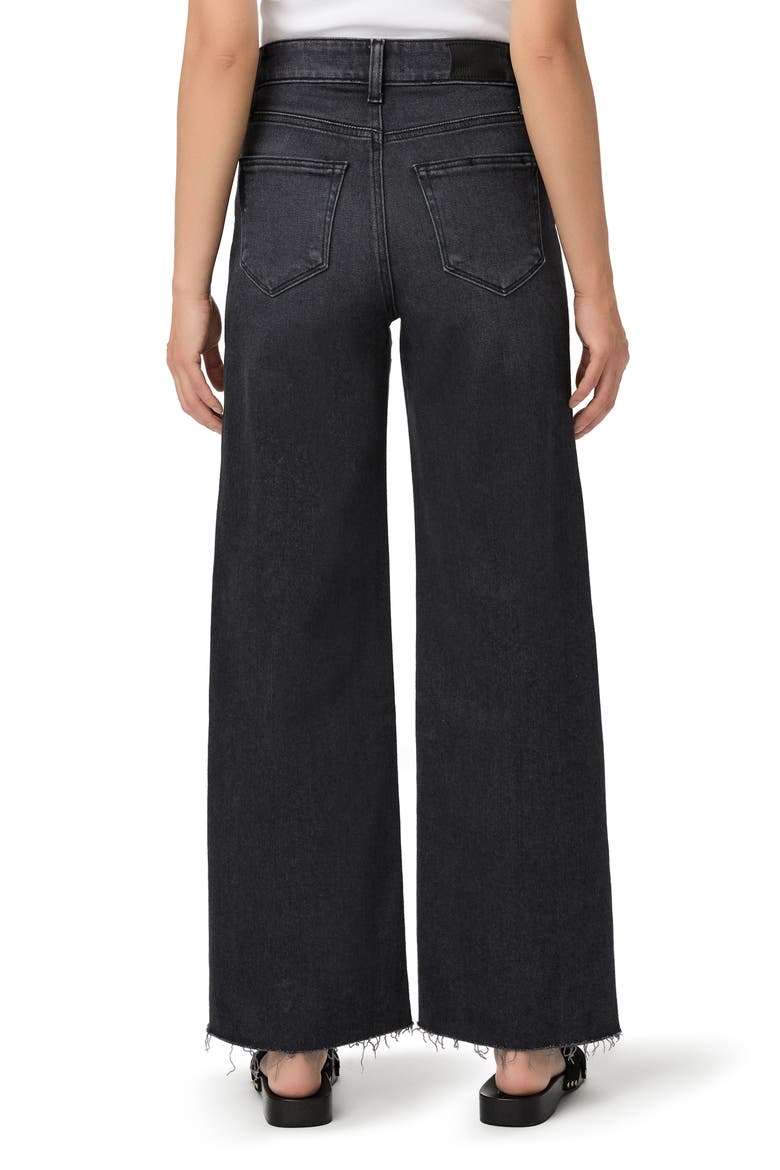 Anessa High Waist Raw Hem Wide Leg Jeans, Alternate, color, INK BLACK