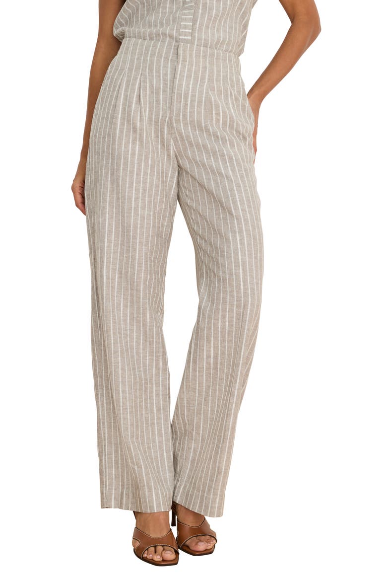 Highland Linen Blend Wide Leg Pants, Main, color, NEUTRAL MULTI