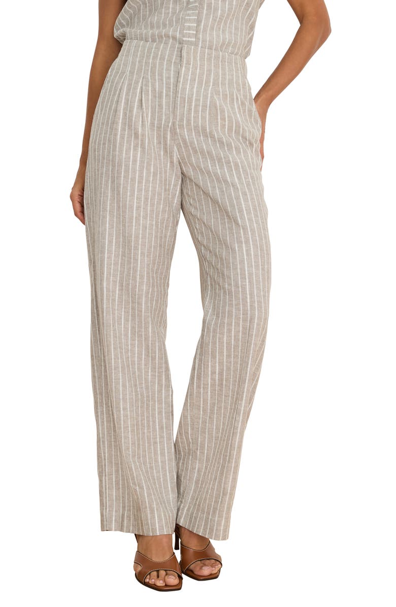 NIC+ZOE Highland Linen Blend Wide Leg Pants, Main, color, Neutral Multi