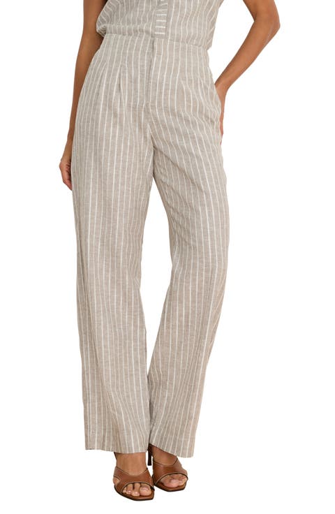 Highland Linen Blend Wide Leg Pants (Regular & Petite)