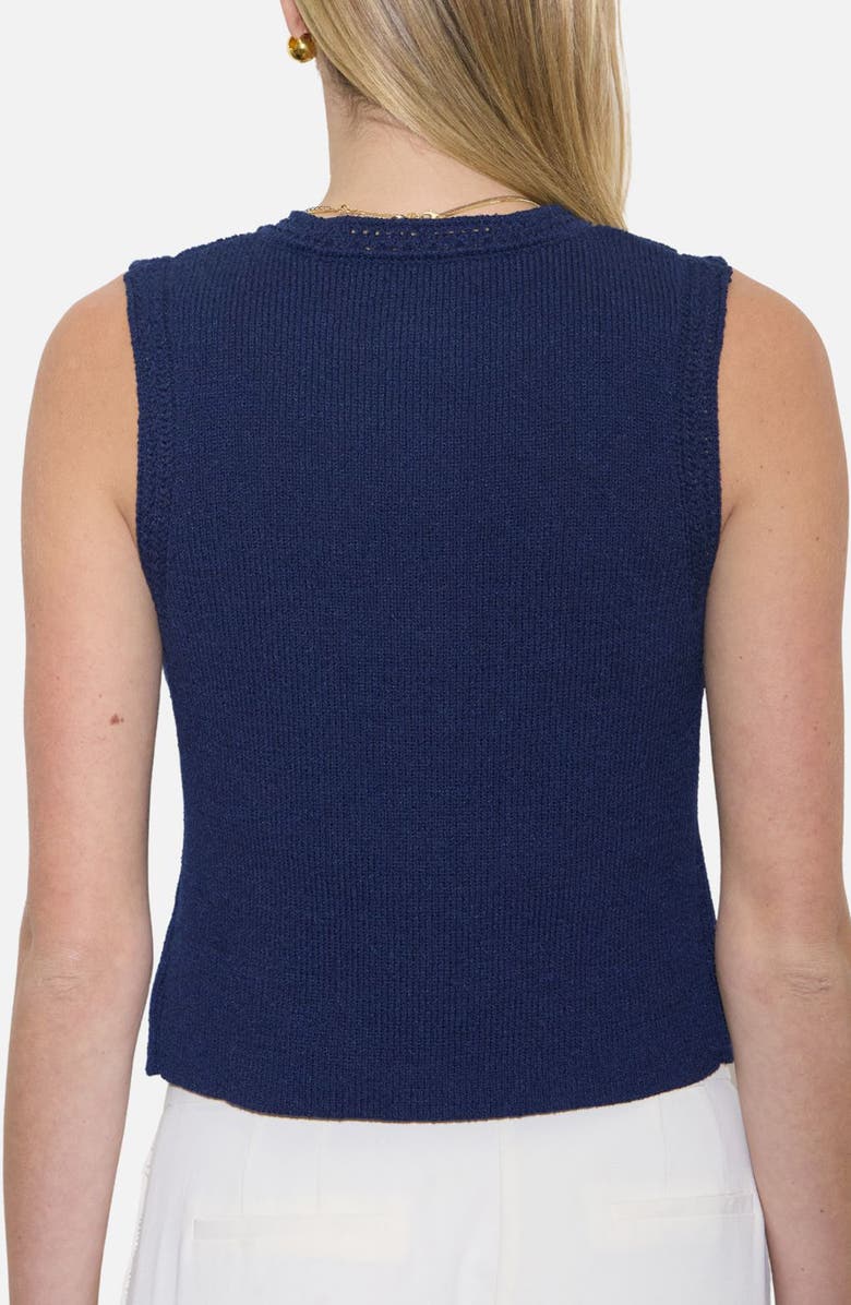 Blu Pepper Button Up Knit Vest, Alternate, color, Navy