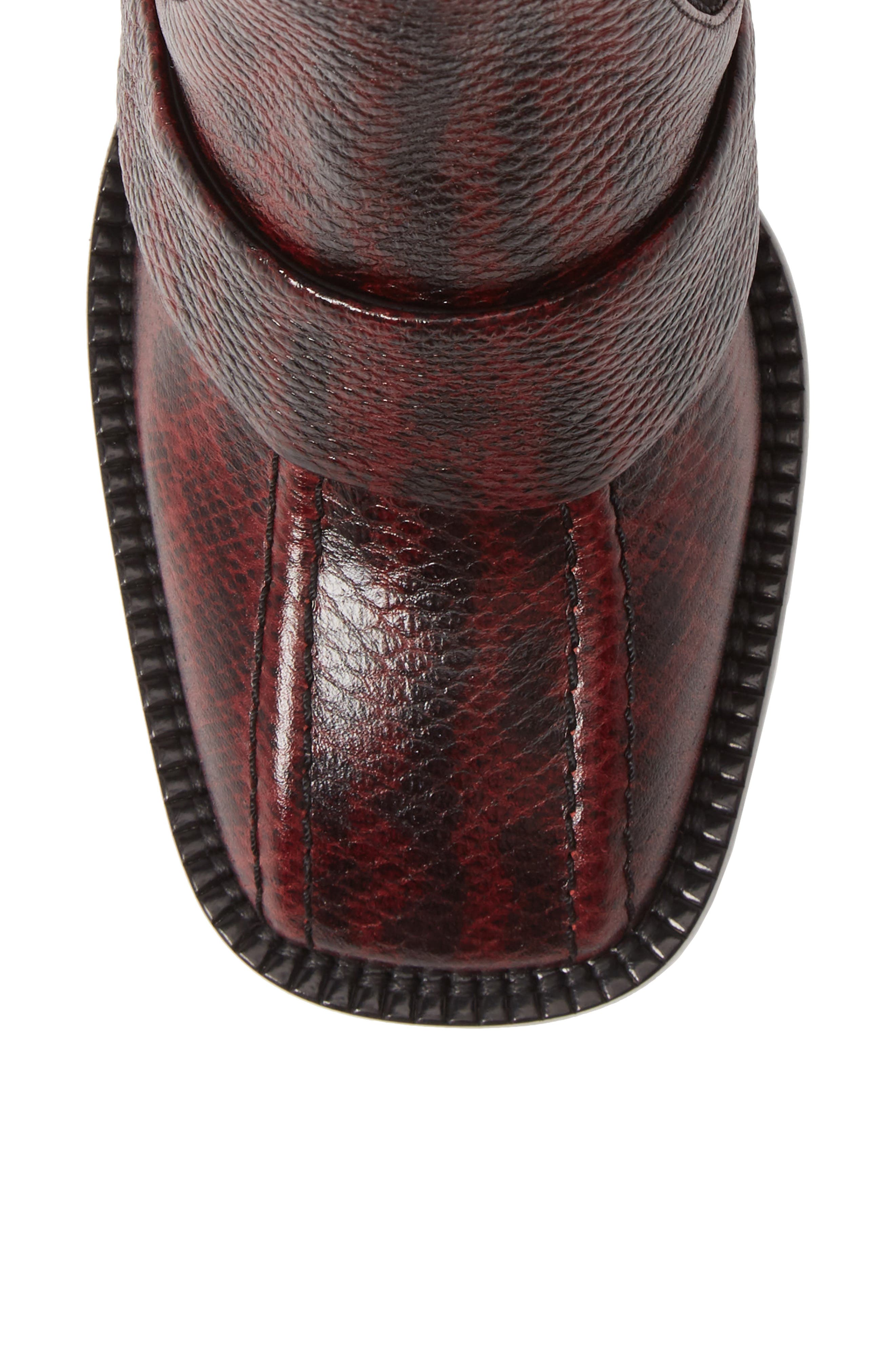 Chloé Bea Snake Embossed Half Sock Boot, Alternate, color, 