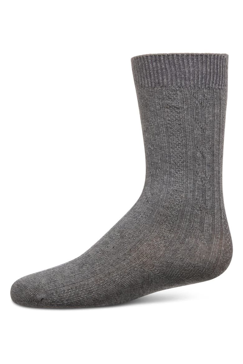 Cable Knit Knee High Socks, Main, color, Light Gray