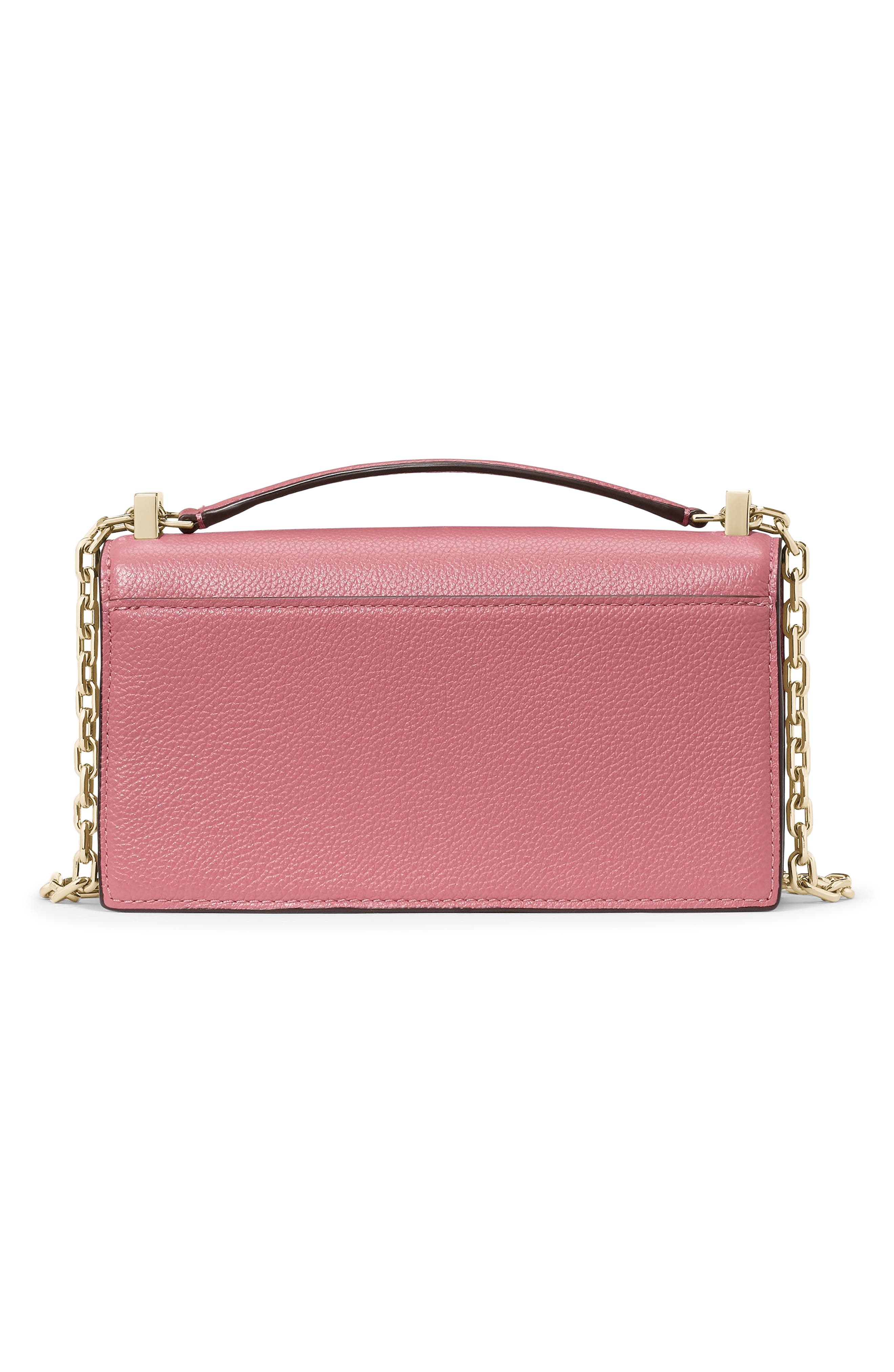 deco pebble leather convertible crossbody bag, Alternate, color, POMEGRANATE.
