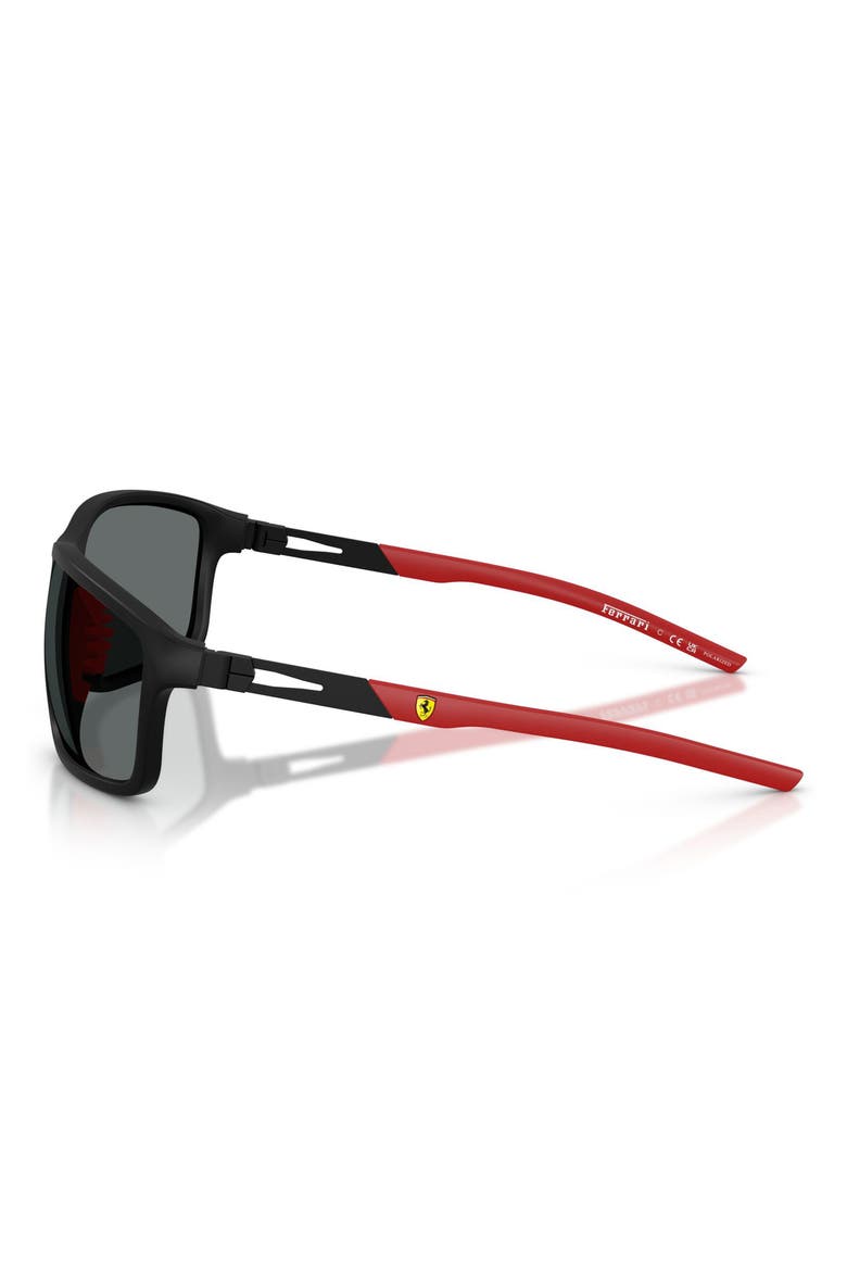 65mm Oversize Polarized Pillow Sunglasses, Alternate, color, MATTE BLACK / POLAR GREY