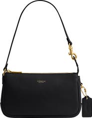 COACH Plaza 18 Natural Grain Leather Shoulder Bag