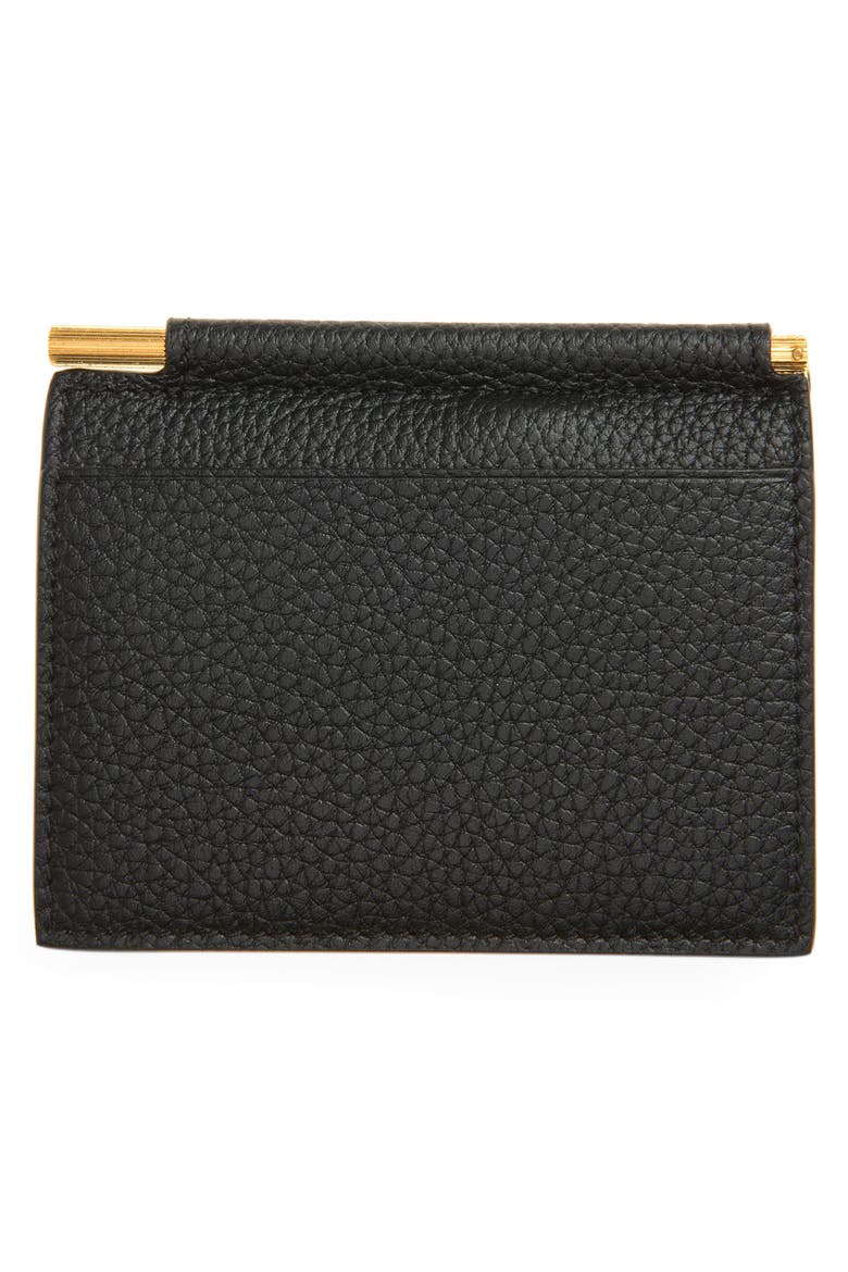 T-Line Soft Grain Leather Money Clip Wallet, Alternate, color, NAA BLACK