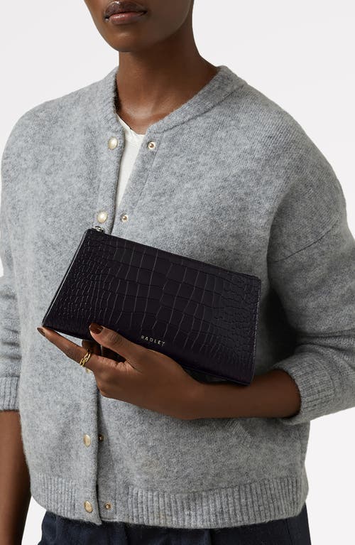 Radley Glasshouse Croc Embossed Clutch In Black