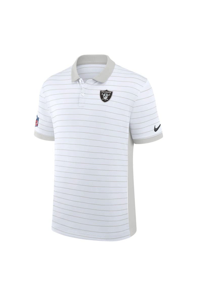 Men's Nike White Las Vegas Raiders Sideline Victory Stripe Dri-FIT Polo, Alternate, color, White