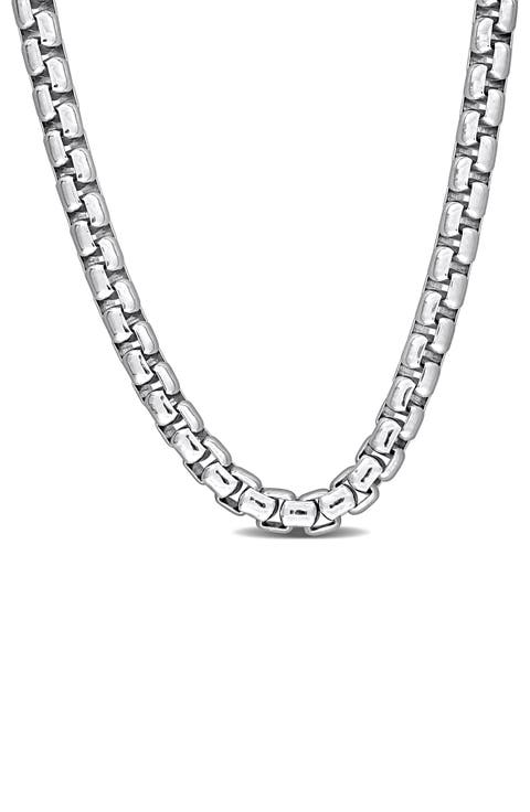 Sterling Silver Box Link Chain Necklace