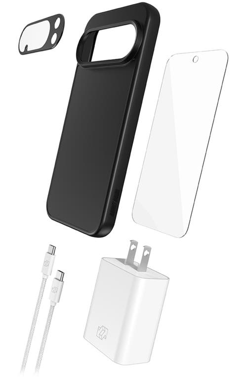 Gadget Guard 5 in 1 Essentials Kit (includes Case / Camera Lens Protector / Glass Screen Protector / 30W Charging Block / 6ft Cable) for Google Pixel