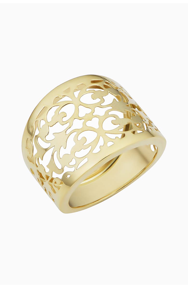 Oradina 14K Yellow Gold Love Lace Ring, Main, color, Yellow Gold