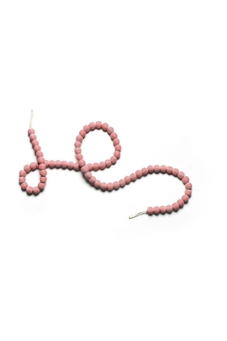 Red Stripe Sphere Garland, Main, color, Red