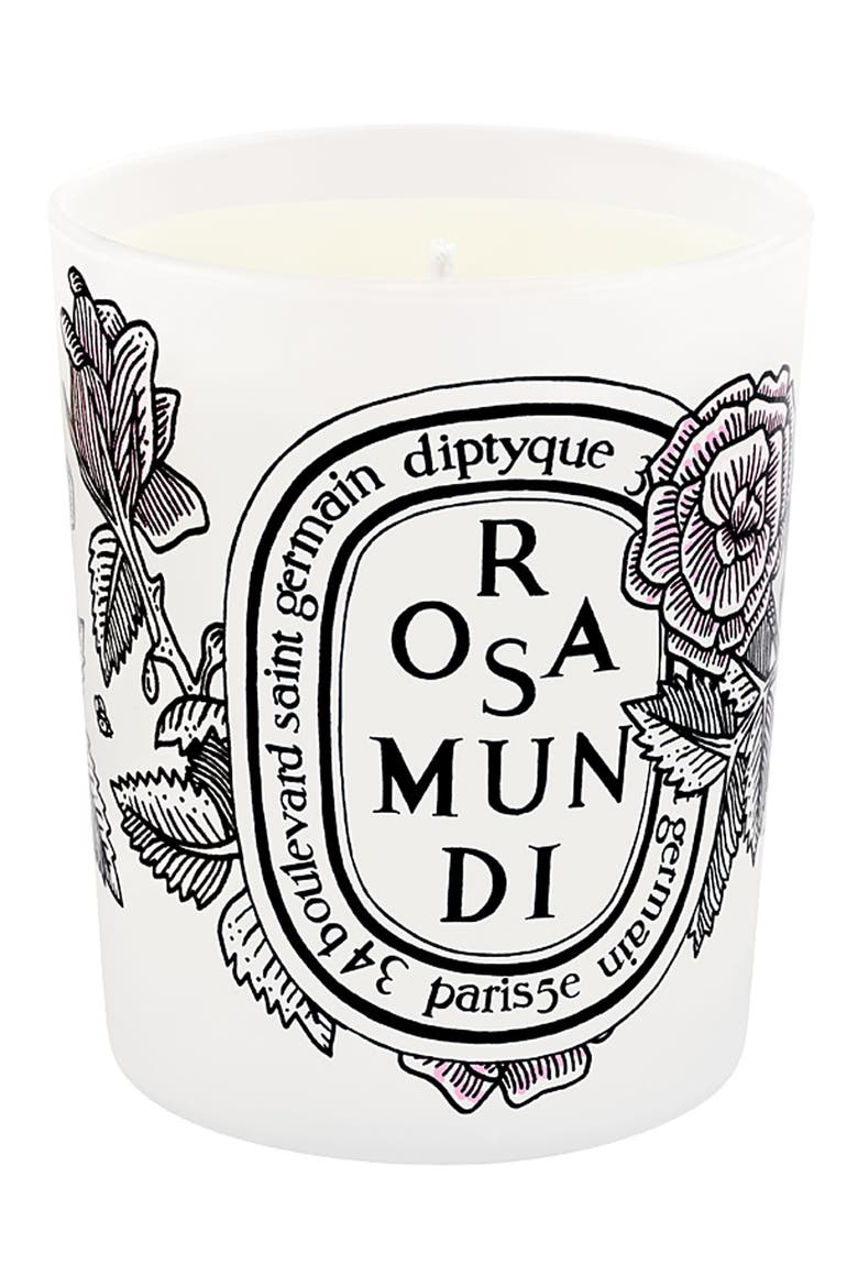 'Rosa Mundi' Scented Candle, Main, color, NO COLOR