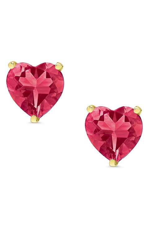Kids' Cubic Zirconia Heart Stud Earrings