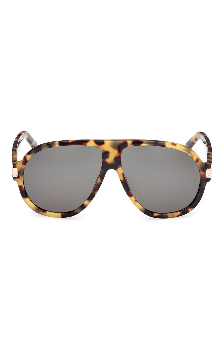59mm Pilot Sunglasses, Main, color, BLONDE HAVANA / GREEN
