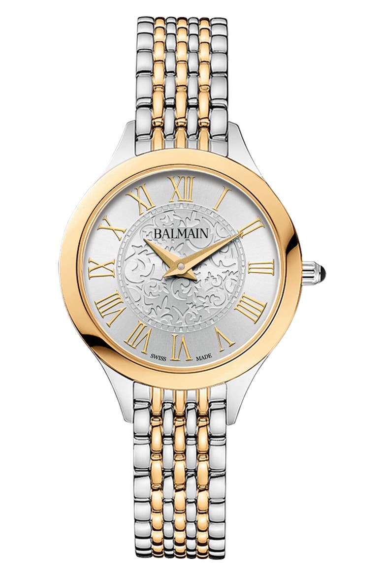 Two-Tone Bracelet Strap Watch, 29mm, Main, color, STAINLESS STEEL/YELLOW/ PVD COATING