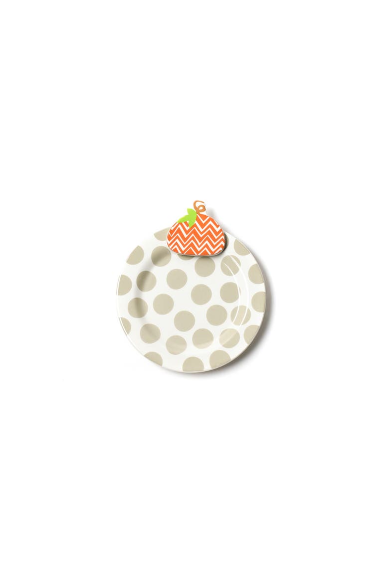 Chevron Pumpkin Embellishment Plate, Main, color, Beige