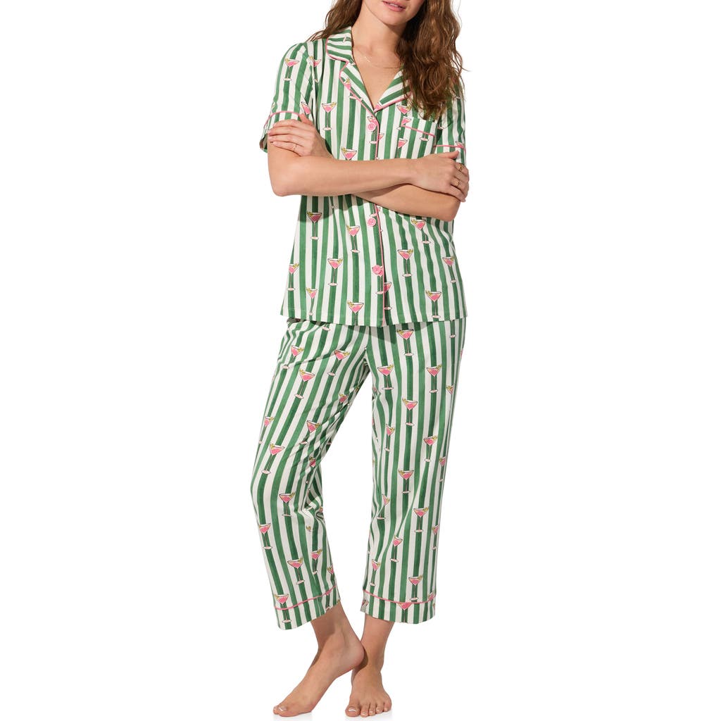 Bedhead Pajamas Print Jersey Crop Pajamas In Animal Print