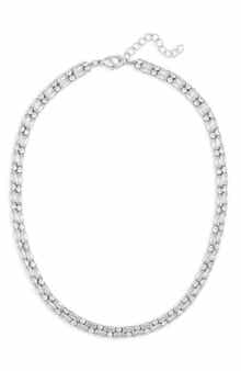 NORDSTROM RACK Round & Baguette Cut Cubic Zirconia Collar Necklace