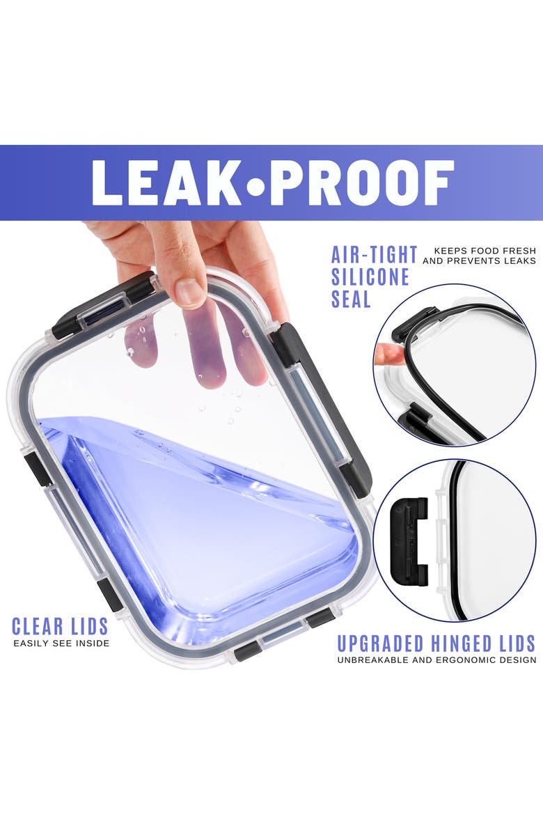 SORBUS 8-Pack Glass Food Prep Storage Containers, Alternate, color, Clear