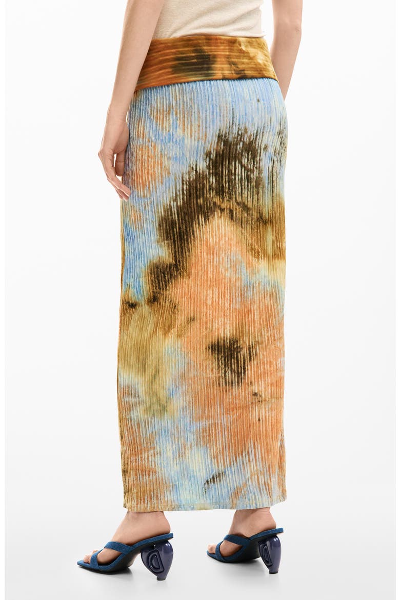 Abstract Print Midi Skirt, Alternate, color, OFF WHITE