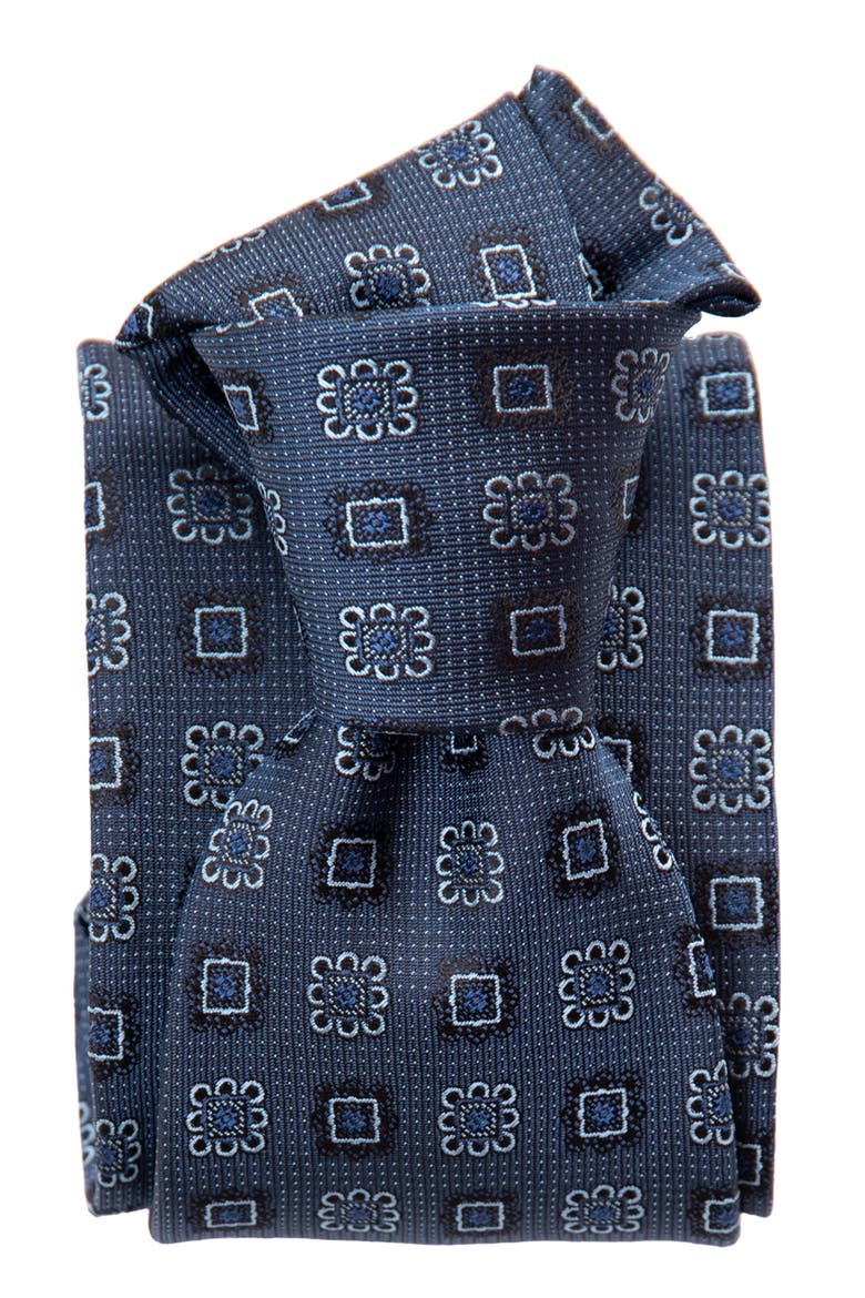 Trento - Silk Jacquard Tie for Men, Alternate, color, Blue