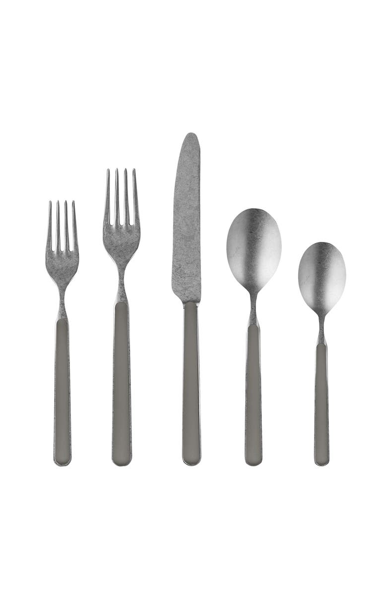 Mepra Fantasia Pewter Flatware Set - 5 Pieces, Main, color, Vicuna