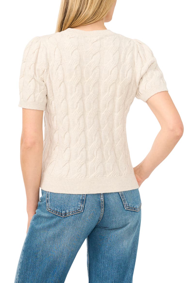 Cotton Blend Cable Knit Sweater, Alternate, color, SUGAR