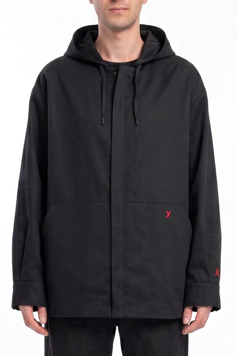 Daydreamers Hooded Button Up Jacket, Alternate, color, BLACK