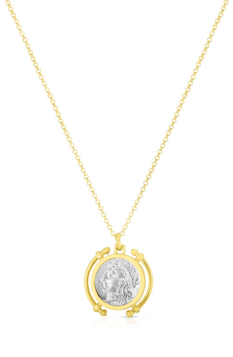 SPHERA MILANO Coin Pendant Necklace, Main, color, Gold