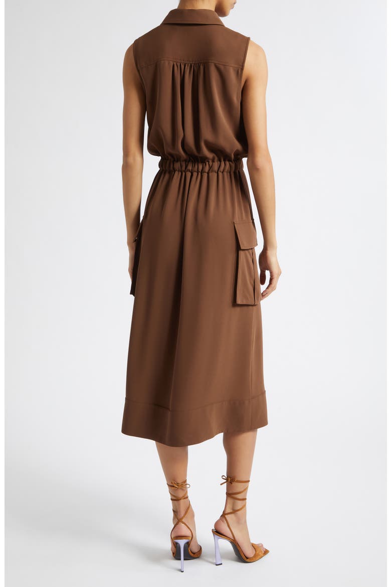 Payton Sleeveless Shirtdress, Alternate, color, SEPIA