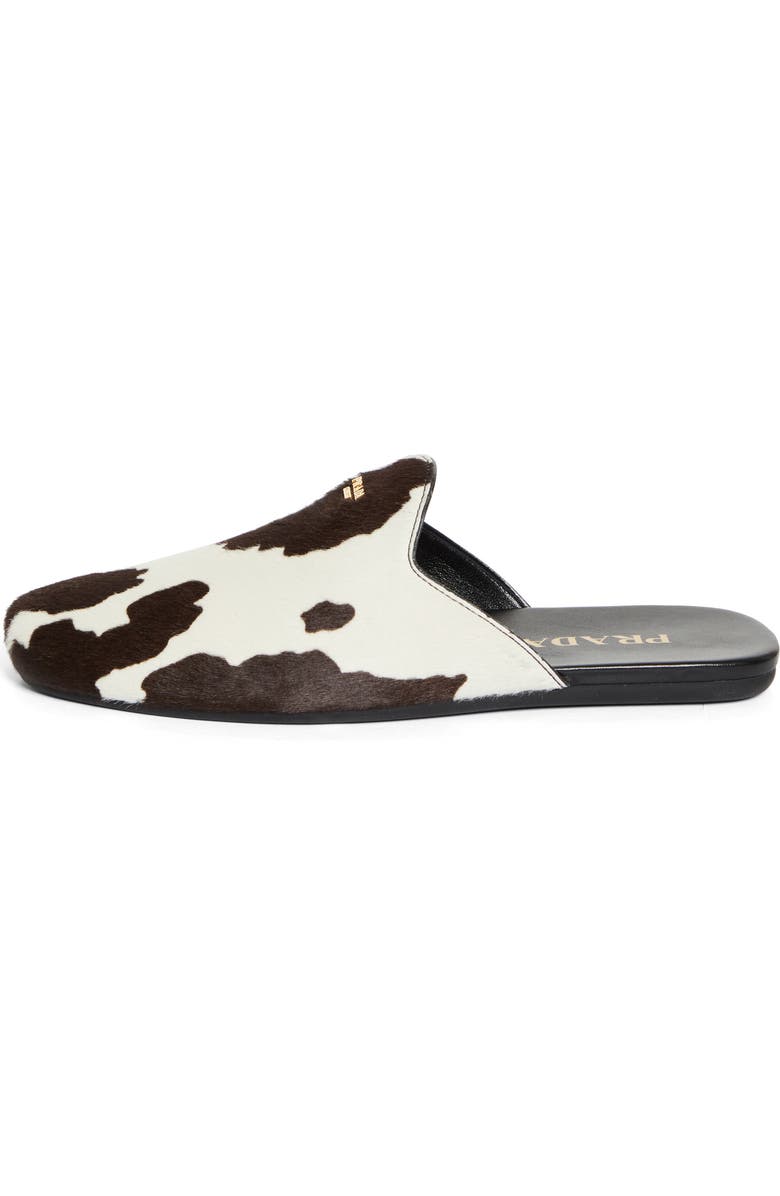 Prada Genuine Calf Hair Mule, Alternate, color, Bianco/ Moro