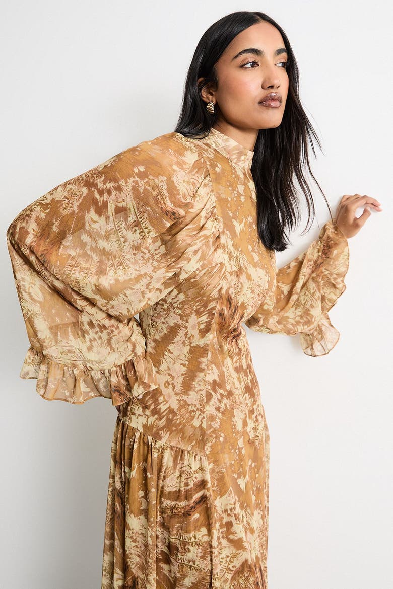 Romantic Chiffon Sleeve Midaxi Dress, Alternate, color, Neutral