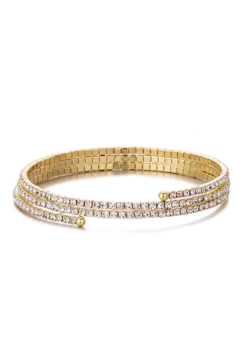 Crystal Stretch Coil Bracelet, Main, color, GOLD
